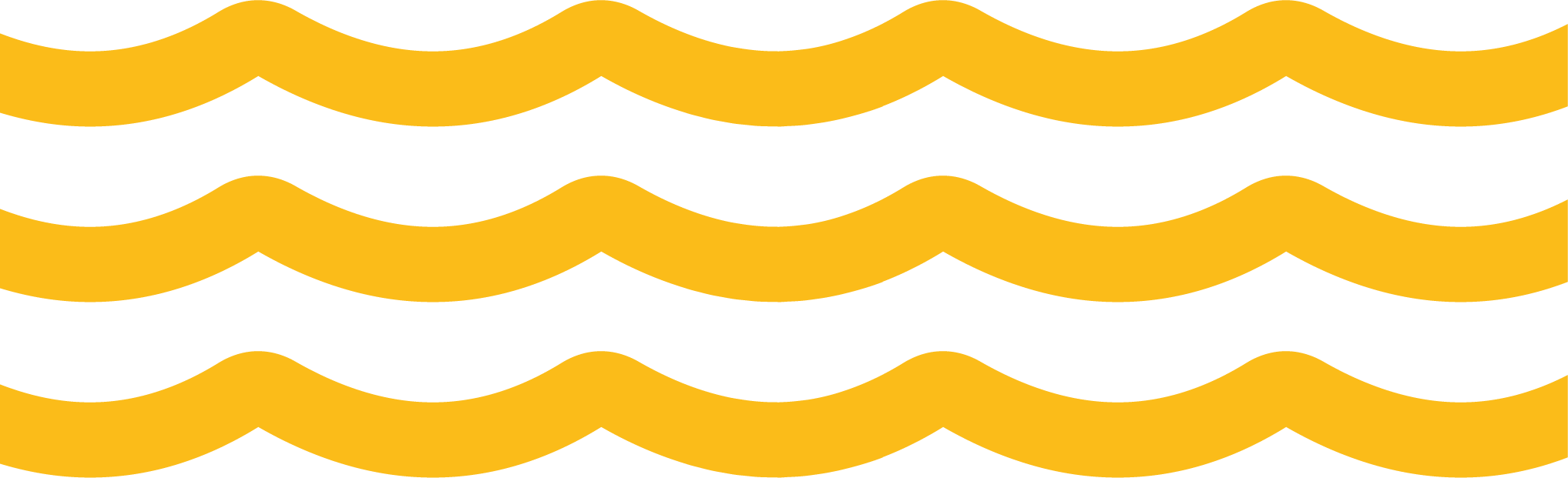 Três ondas amarelas